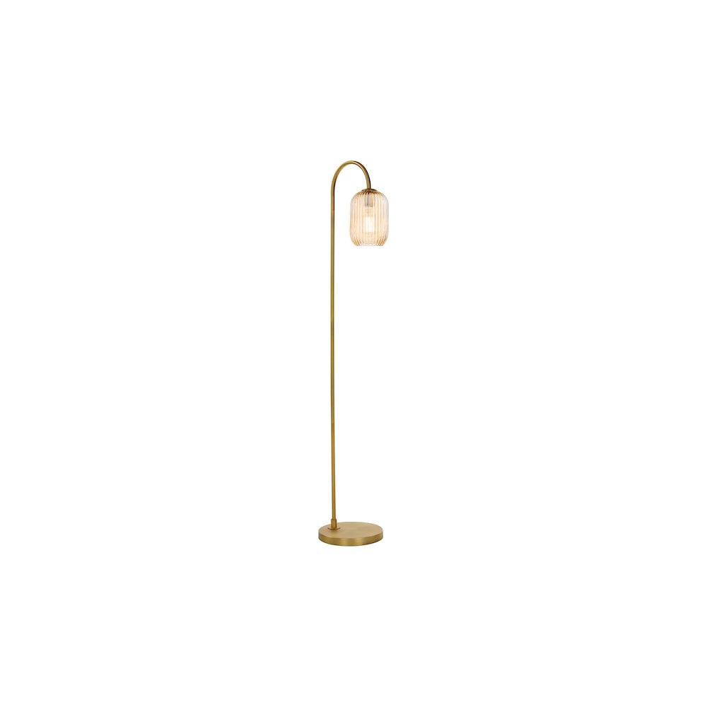 IDR4963-SAW6506 Idra Floor Lamp Aged Bronze and Champagne Ribbed Glass