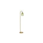 IDR4963-SAW6524 Idra Floor Lamp Aged Bronze and Green Ribbed Glass