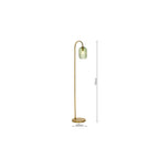 IDR4963-SAW6524 Idra Floor Lamp Aged Bronze and Green Ribbed Glass