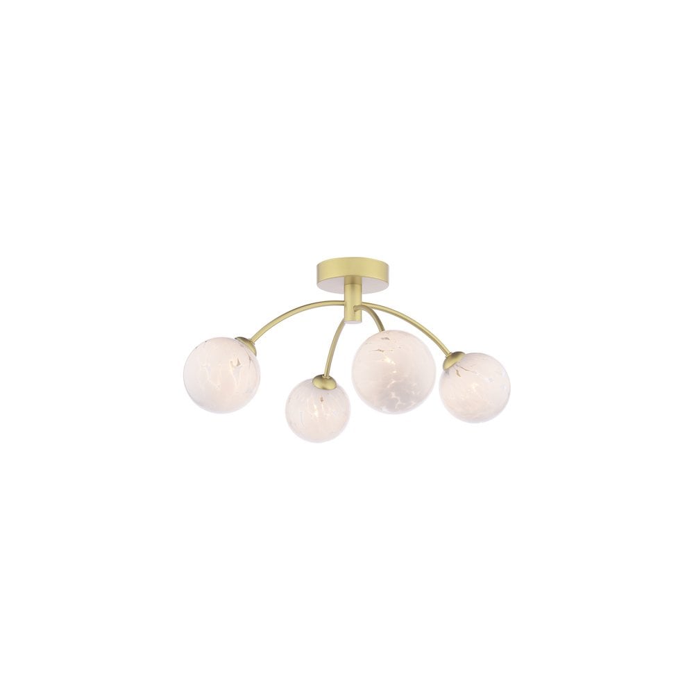 IZZ0435-17 Izzy 4 Light Semi-Flush Polished Gold & Confetti Glass