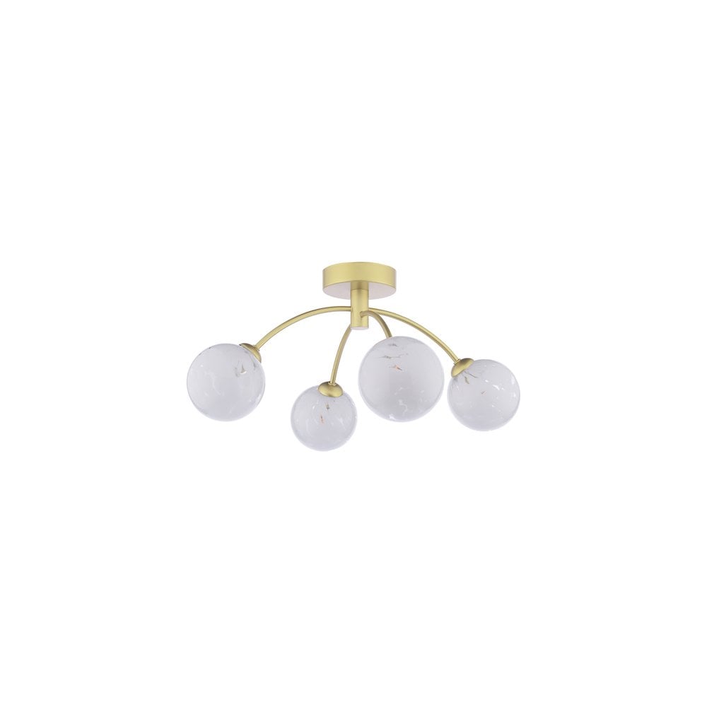 IZZ0435-17 Izzy 4 Light Semi-Flush Polished Gold & Confetti Glass