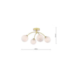 IZZ0435-17 Izzy 4 Light Semi-Flush Polished Gold & Confetti Glass