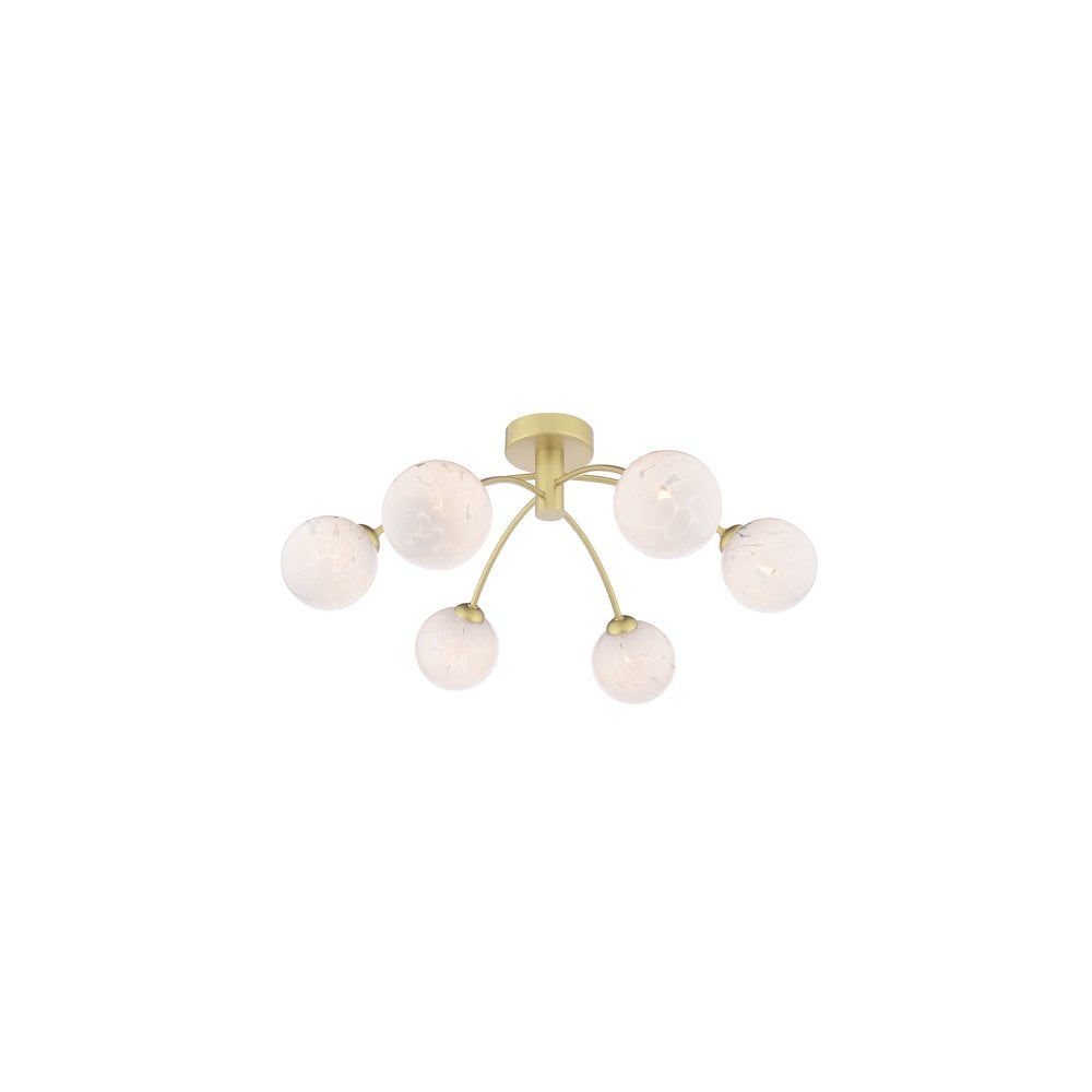IZZ0635-17 Izzy 6 Light Semi-Flush Polished Gold & Confetti Glass