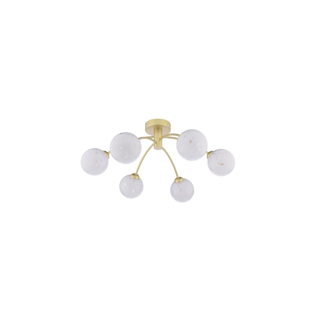 IZZ0635-17 Izzy 6 Light Semi-Flush Polished Gold & Confetti Glass
