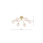 IZZ0635-17 Izzy 6 Light Semi-Flush Polished Gold & Confetti Glass