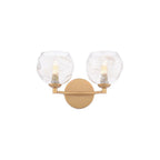 IZZ0935-16 Izzy 2 Light Wall Light Polished Gold & Champagne Dimpled Glass