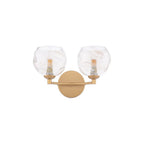 IZZ0935-16 Izzy 2 Light Wall Light Polished Gold & Champagne Dimpled Glass