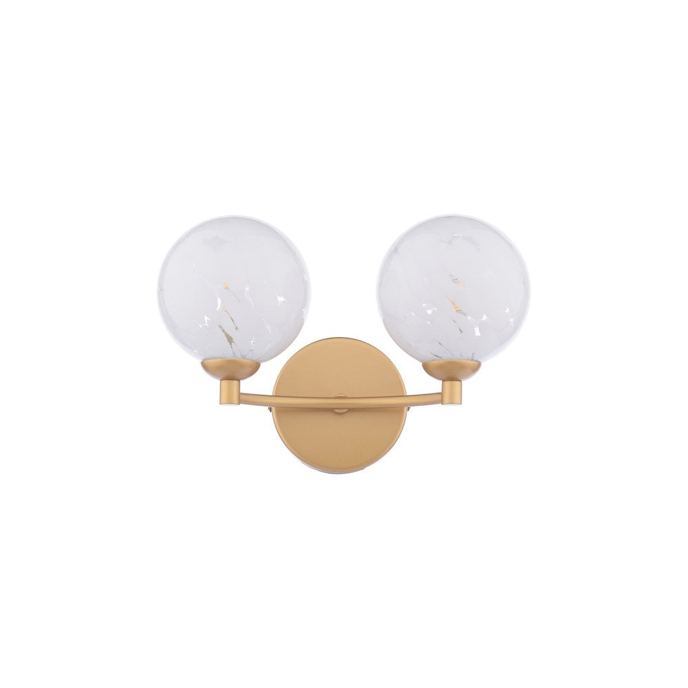 IZZ0935-17 Izzy 2 Light Wall Light Polished Gold & Confetti Glass