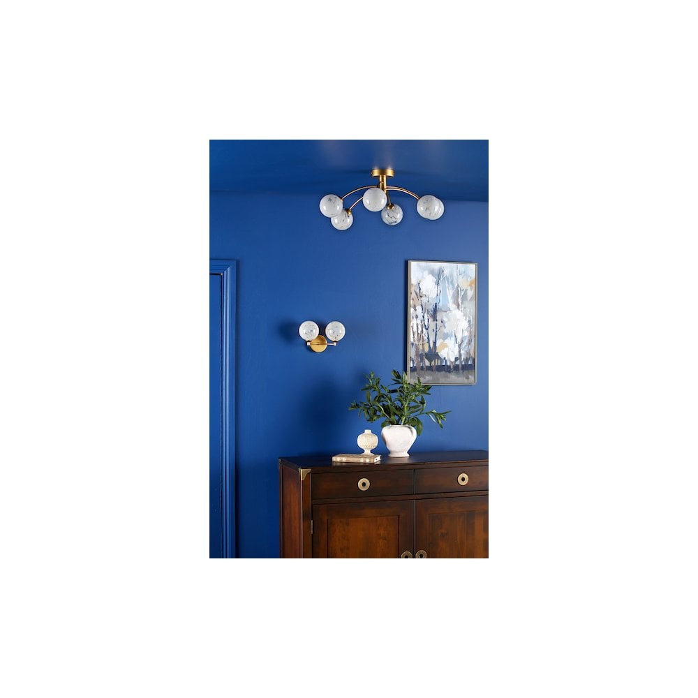IZZ0935-17 Izzy 2 Light Wall Light Polished Gold & Confetti Glass