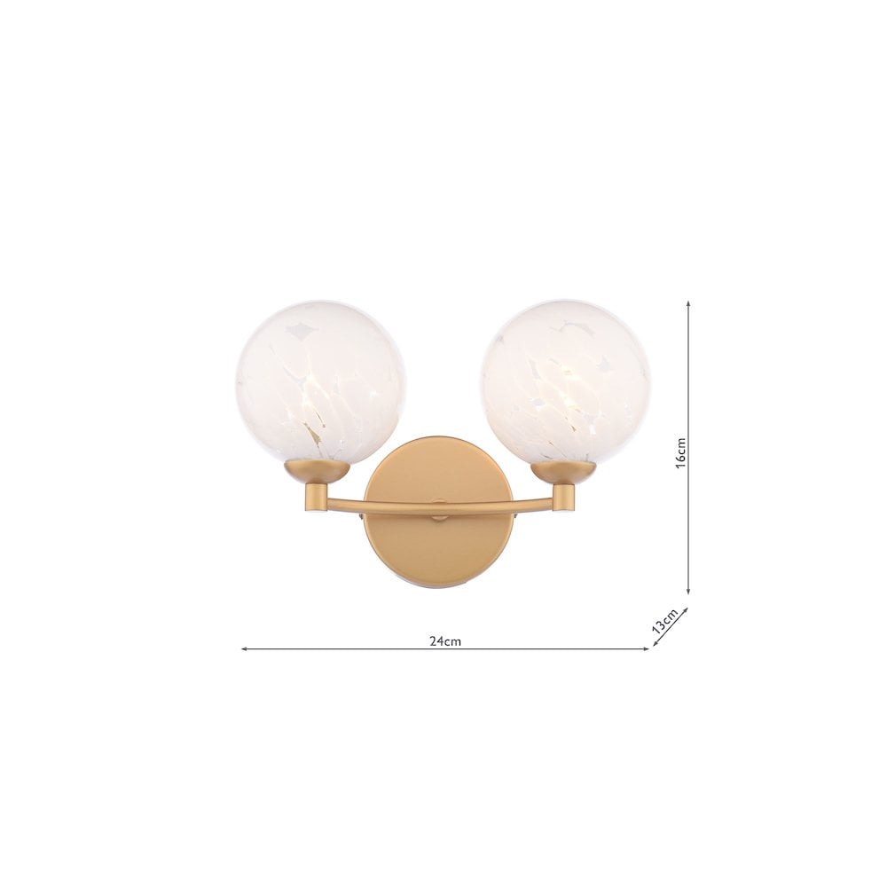 IZZ0935-17 Izzy 2 Light Wall Light Polished Gold & Confetti Glass