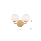 IZZ0935-17 Izzy 2 Light Wall Light Polished Gold & Confetti Glass