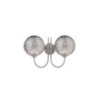 JAR0938-10 Jared 2 Light Wall Light Satin Nickel and Smoked Dimpled Glass
