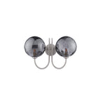 JAR0938-10 Jared 2 Light Wall Light Satin Nickel and Smoked Dimpled Glass