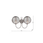 JAR0938-10 Jared 2 Light Wall Light Satin Nickel and Smoked Dimpled Glass