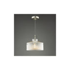 LEN0146 Lenka Pendant Satin Nickel and Ribbed Glass