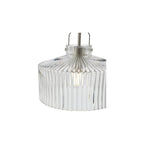 LEN0146 Lenka Pendant Satin Nickel and Ribbed Glass