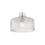 LEN4846 Lenka Semi-Flush Satin Nickel and Ribbed Glass