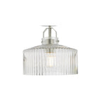 LEN4846 Lenka Semi-Flush Satin Nickel and Ribbed Glass