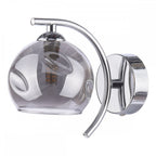 NAK0750-15 Nakita Wall Light Polished Chrome Smoked Dimpled Glass