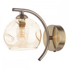 NAK0775-16 Nakita Wall Light Antique Brass Champagne Dimpled Glass