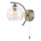 NAK0775-16 Nakita Wall Light Antique Brass Champagne Dimpled Glass