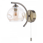 NAK0775-16 Nakita Wall Light Antique Brass Champagne Dimpled Glass