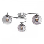 NAK5350-15 Nakita 3 Light Semi Flush Polished Chrome Smoked Dimpled Glass