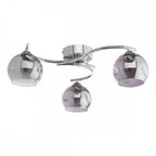 NAK5350-15 Nakita 3 Light Semi Flush Polished Chrome Smoked Dimpled Glass