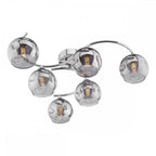 NAK6450-15 Nakita 6 Light Semi Flush Polished Chrome Smoked Dimpled Glass