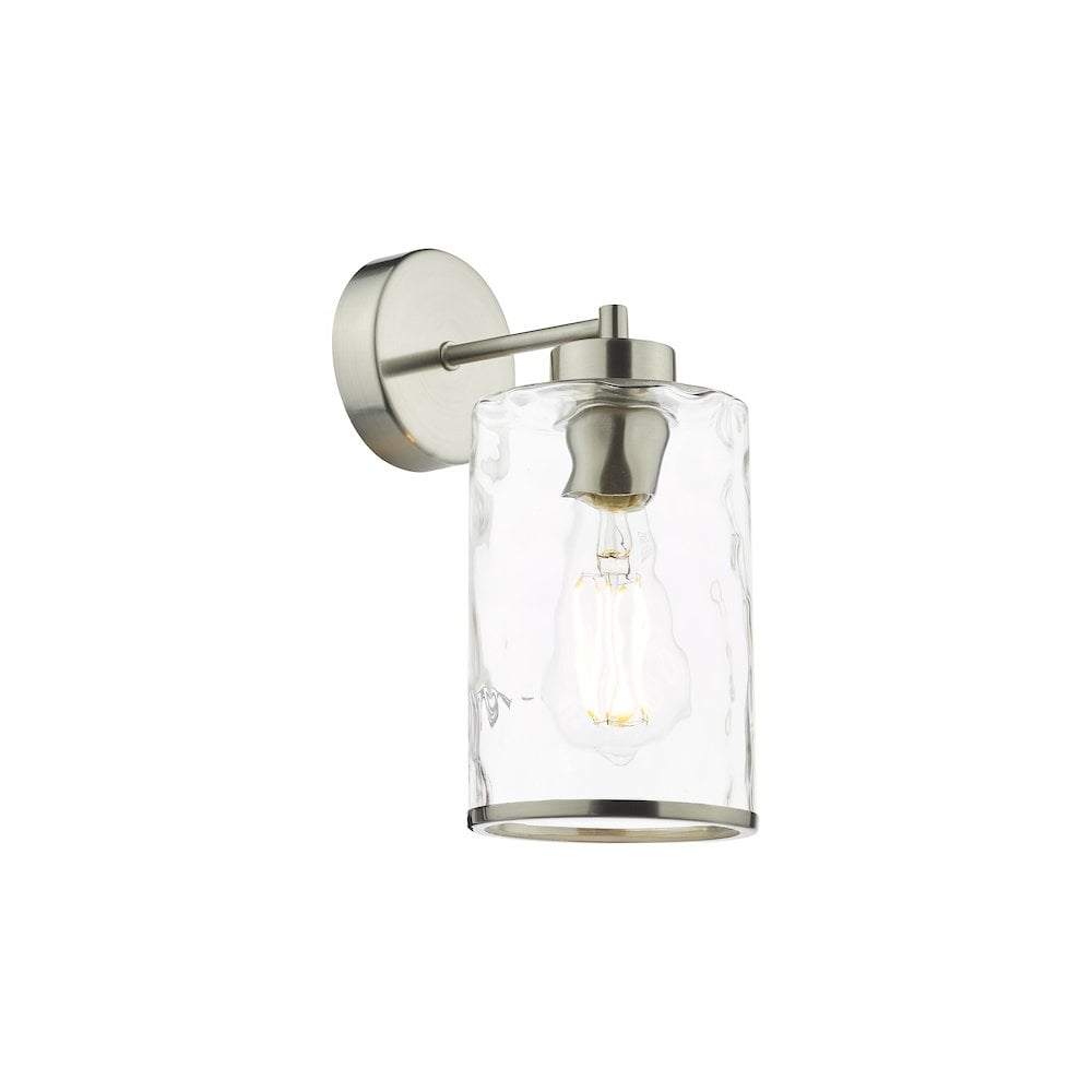 OLS0746 Olsen Wall Light Satin Chrome and Glass