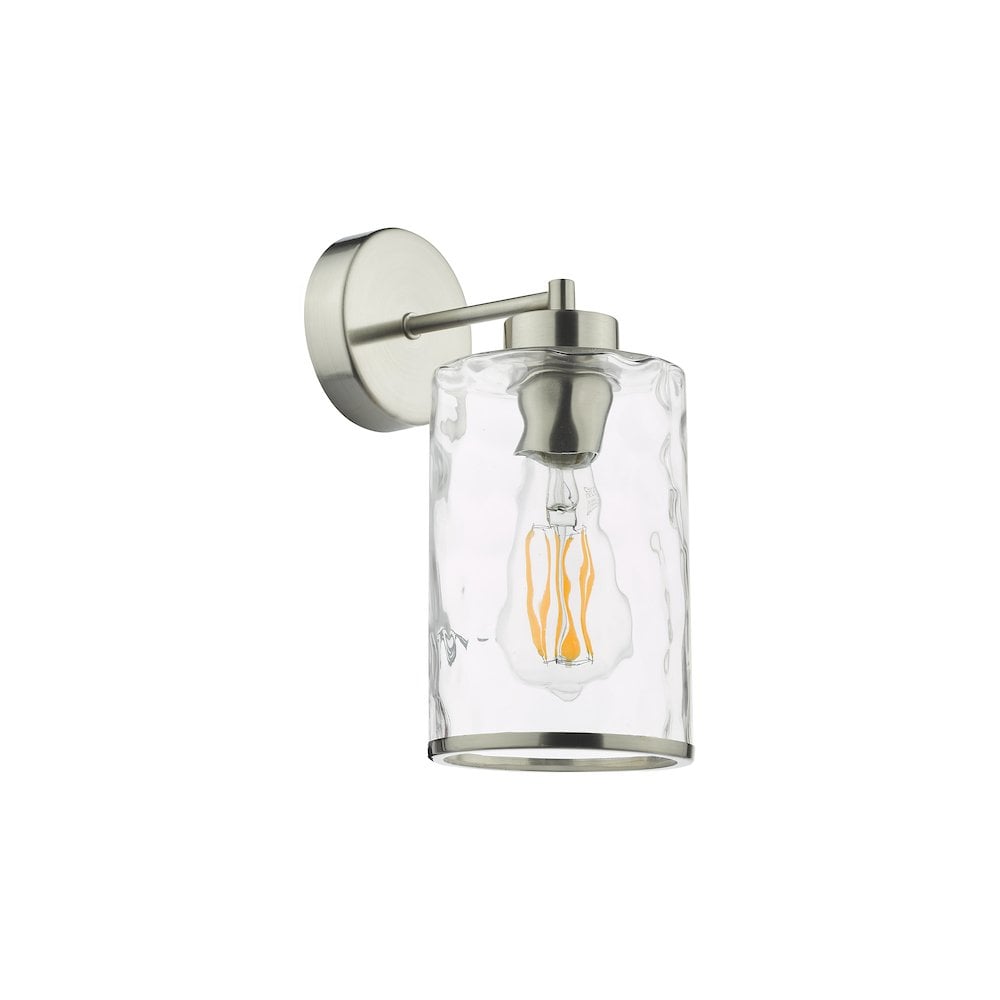 OLS0746 Olsen Wall Light Satin Chrome and Glass