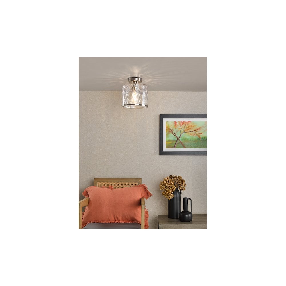 OLS4846 Olsen Semi-Flush Satin Chrome and Glass