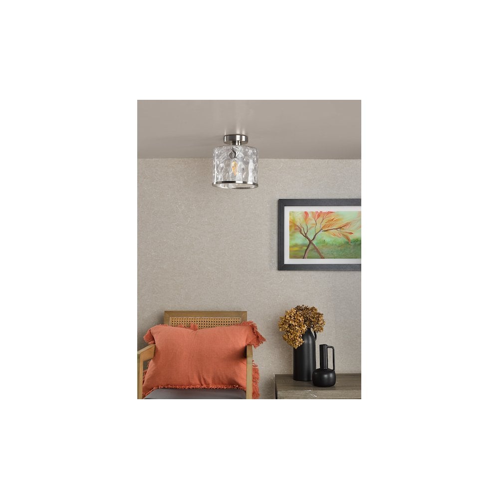 OLS4846 Olsen Semi-Flush Satin Chrome and Glass