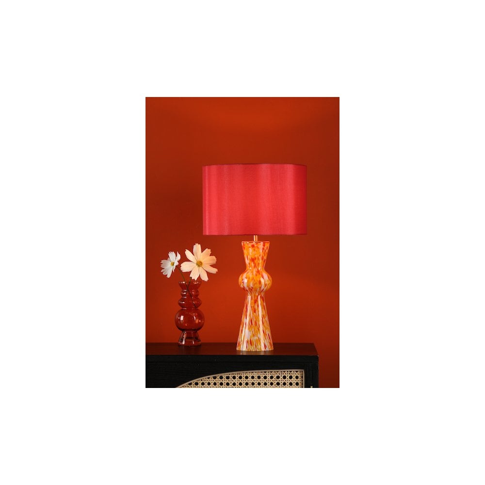 RHE4225 Rheneas Table Lamp Red Glass With Shade