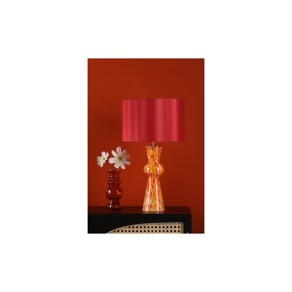 RHE4225 Rheneas Table Lamp Red Glass With Shade