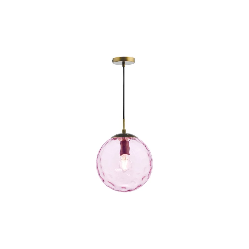 SP70-RIP8803 Ripple Single Pendant Bronze and Pink Glass