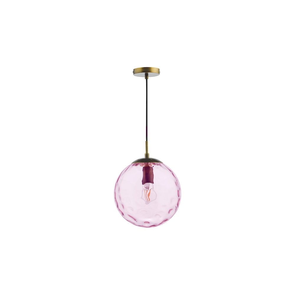 SP70-RIP8803 Ripple Single Pendant Bronze and Pink Glass