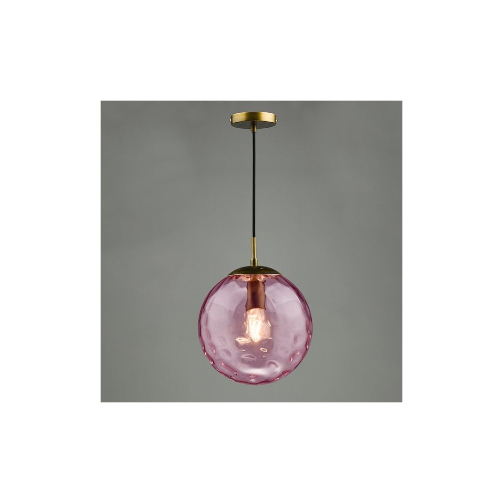 SP70-RIP8803 Ripple Single Pendant Bronze and Pink Glass