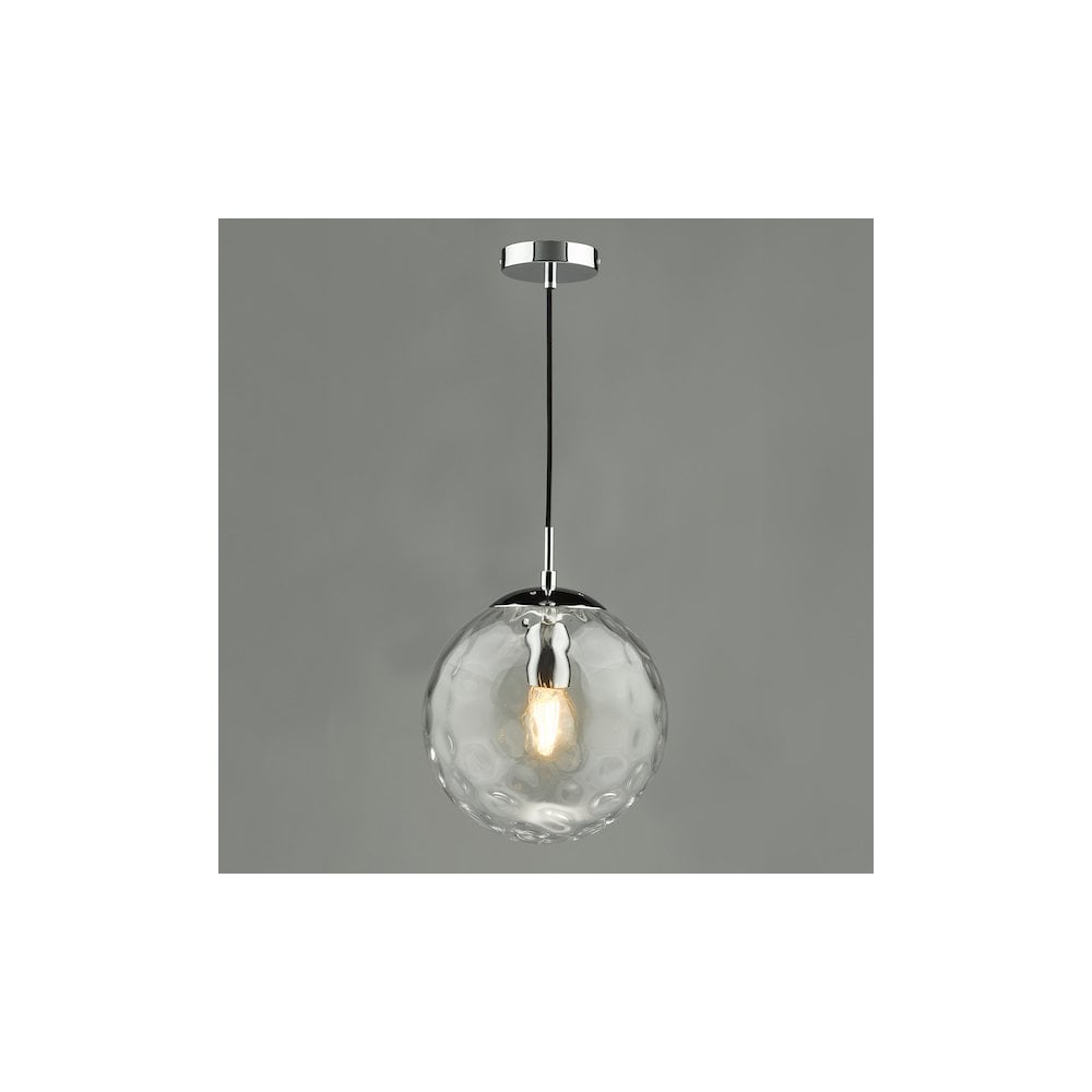 SP71-RIP8808 Ripple Pendant Polished Chrome & Clear Glass