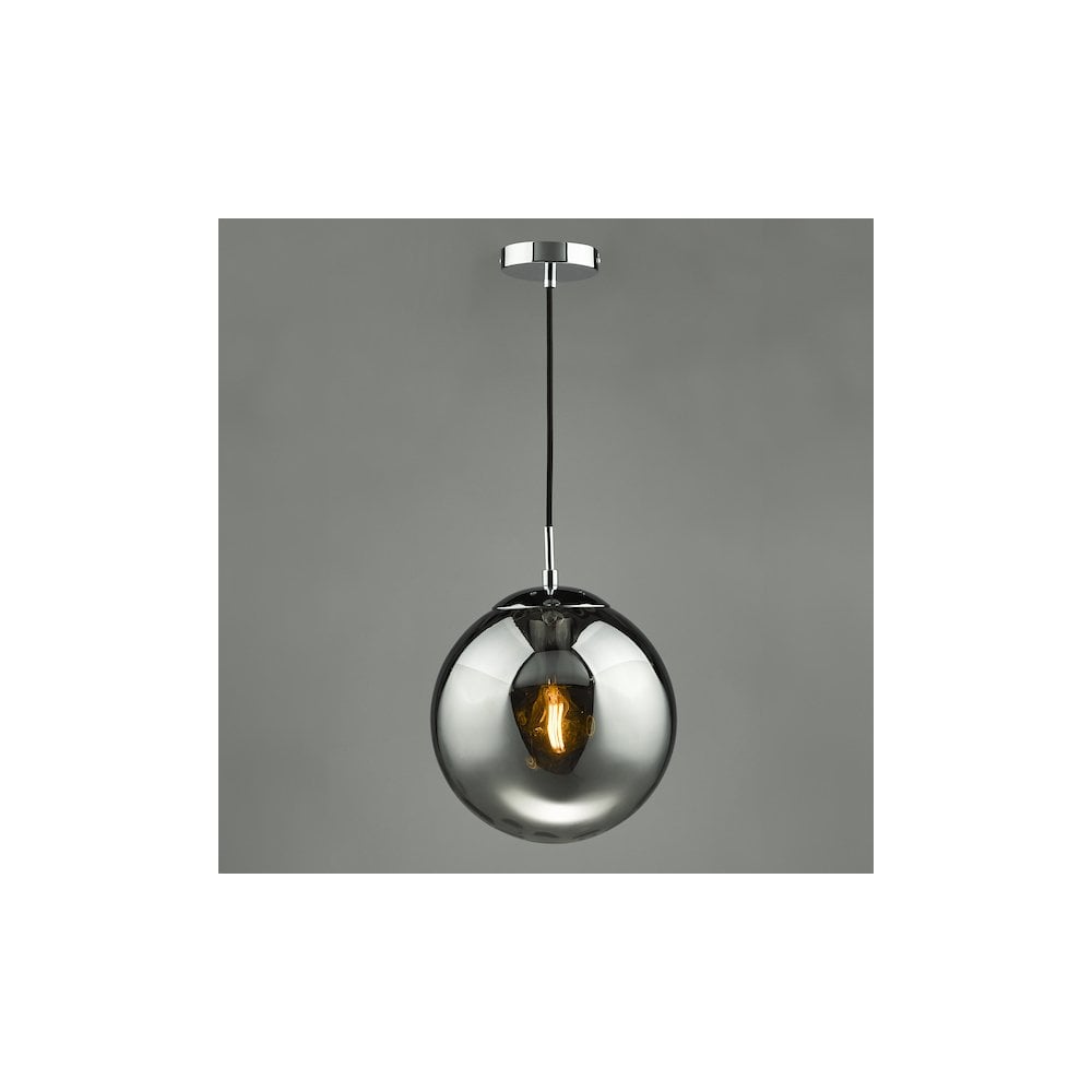 SP71-RIP8810 Ripple Pendant Polished Chrome & Smoked Glass