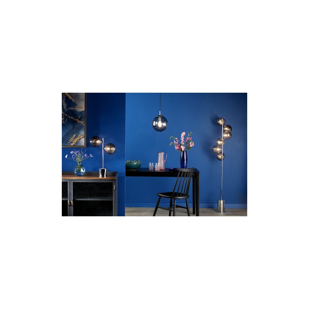 SP71-RIP8810 Ripple Pendant Polished Chrome & Smoked Glass