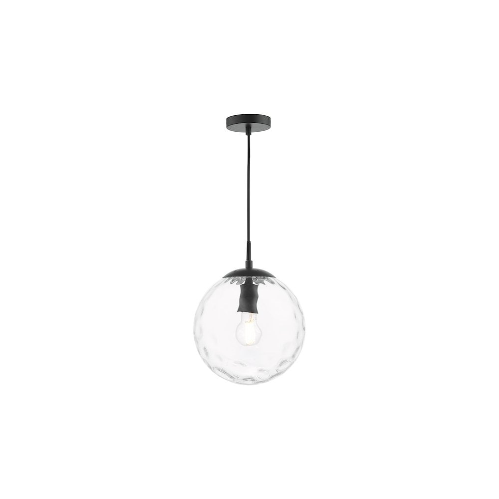 SP72-RIP8808 Ripple Pendant Matt Black & Clear Glass