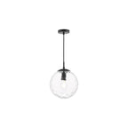 SP72-RIP8808 Ripple Pendant Matt Black & Clear Glass