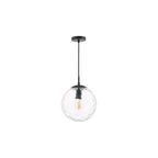 SP72-RIP8808 Ripple Pendant Matt Black & Clear Glass