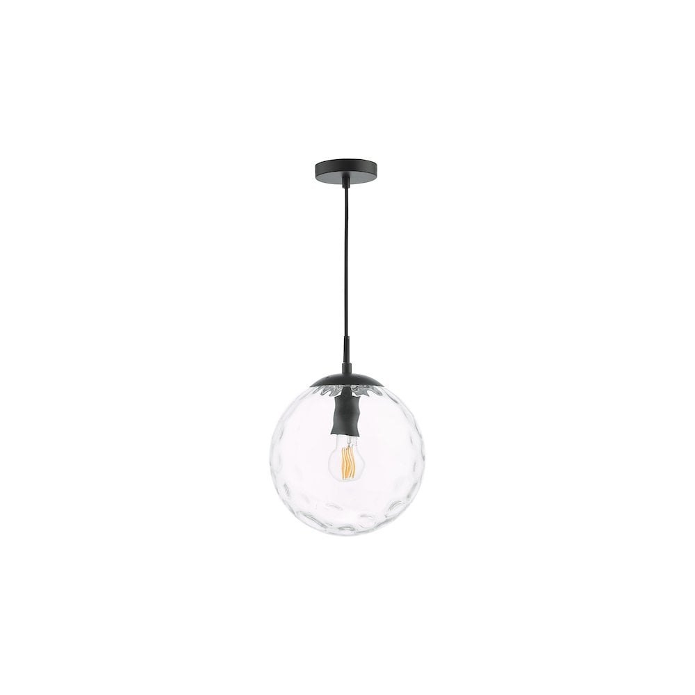 SP72-RIP8808 Ripple Pendant Matt Black & Clear Glass