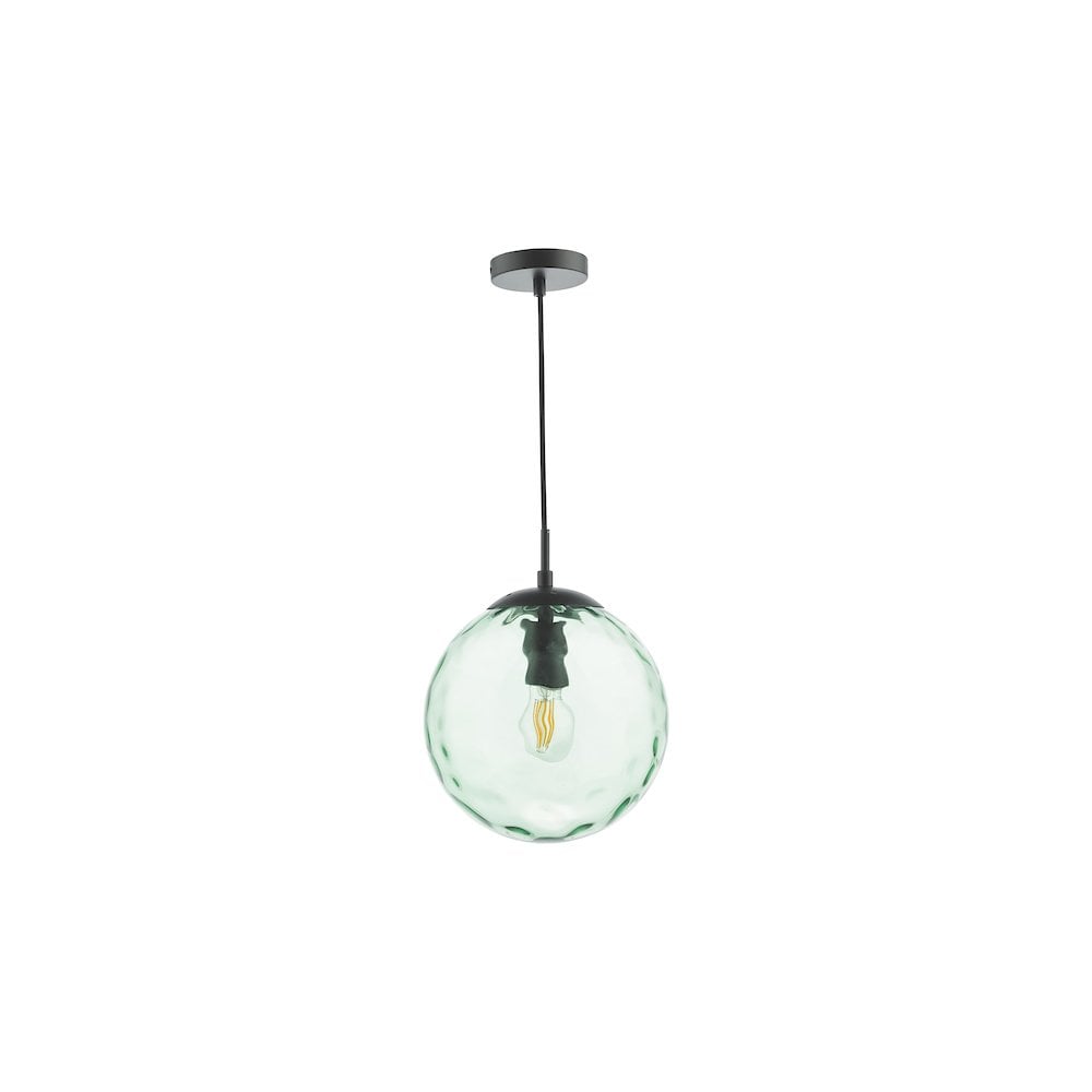 SP72-RIP8824 Ripple Pendant Matt Black & Green Glass