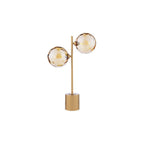 SPI4235-11 Spiral 2 Light Table Lamp Matt Gold & Champagne Dimpled Glass