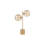 SPI4235-11 Spiral 2 Light Table Lamp Matt Gold & Champagne Dimpled Glass