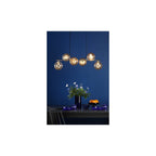 SPI6435-11 Spiral 6 Light Bar Pendant Matt Gold & Champagne Dimpled Glass