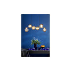 SPI6435-11 Spiral 6 Light Bar Pendant Matt Gold & Champagne Dimpled Glass